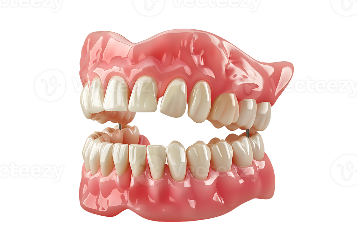 Dentures, isolated against a transparent background png
