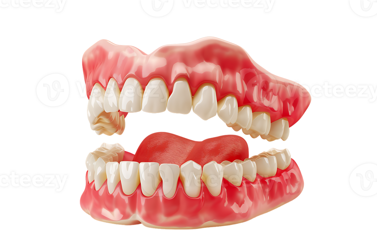 Dentures, isolated against a transparent background png