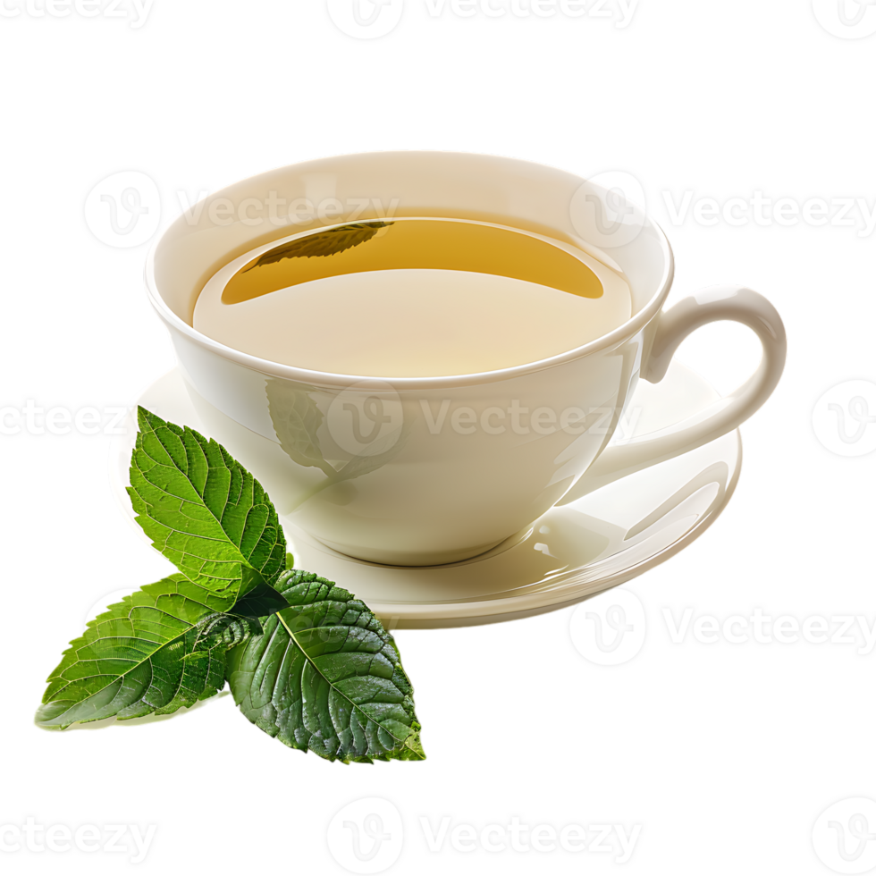 delightful cup of green tea isolated against a transparent background png