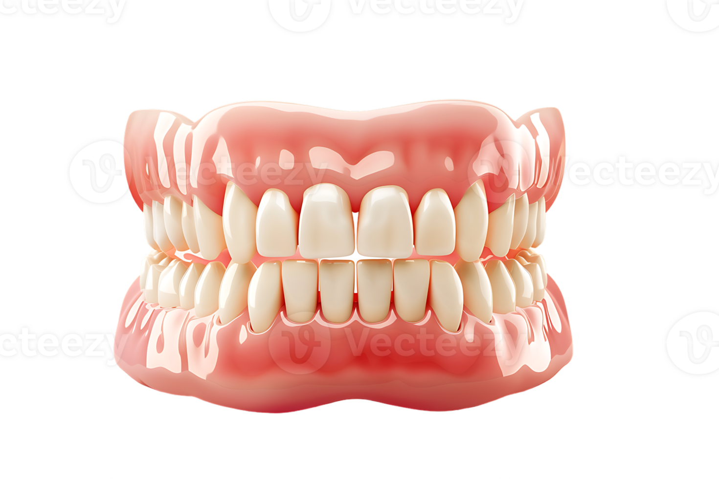 Dentures, isolated against a transparent background png