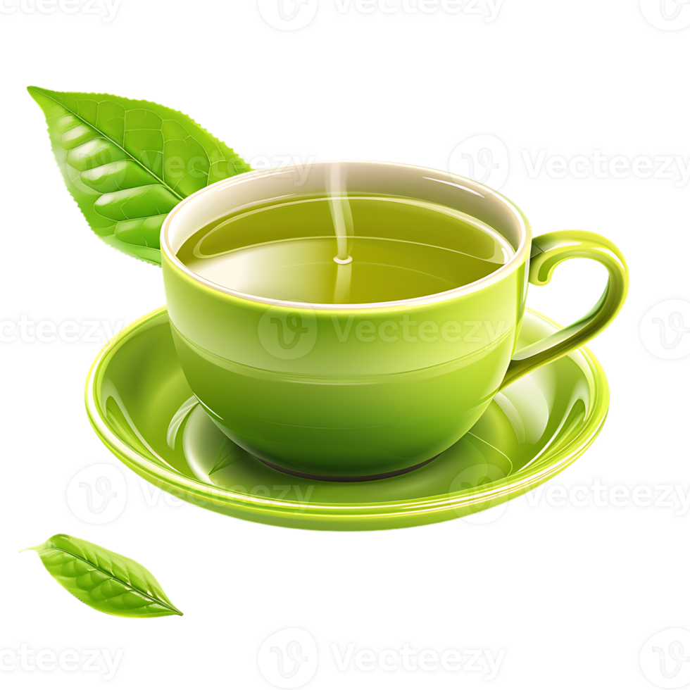 delightful cup of green tea isolated against a transparent background png