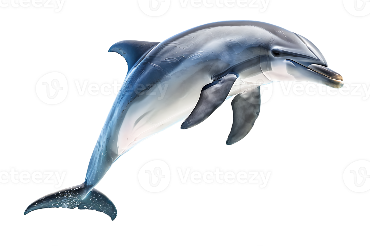 dolphin leaping out of the water, isolated against a transparent background png
