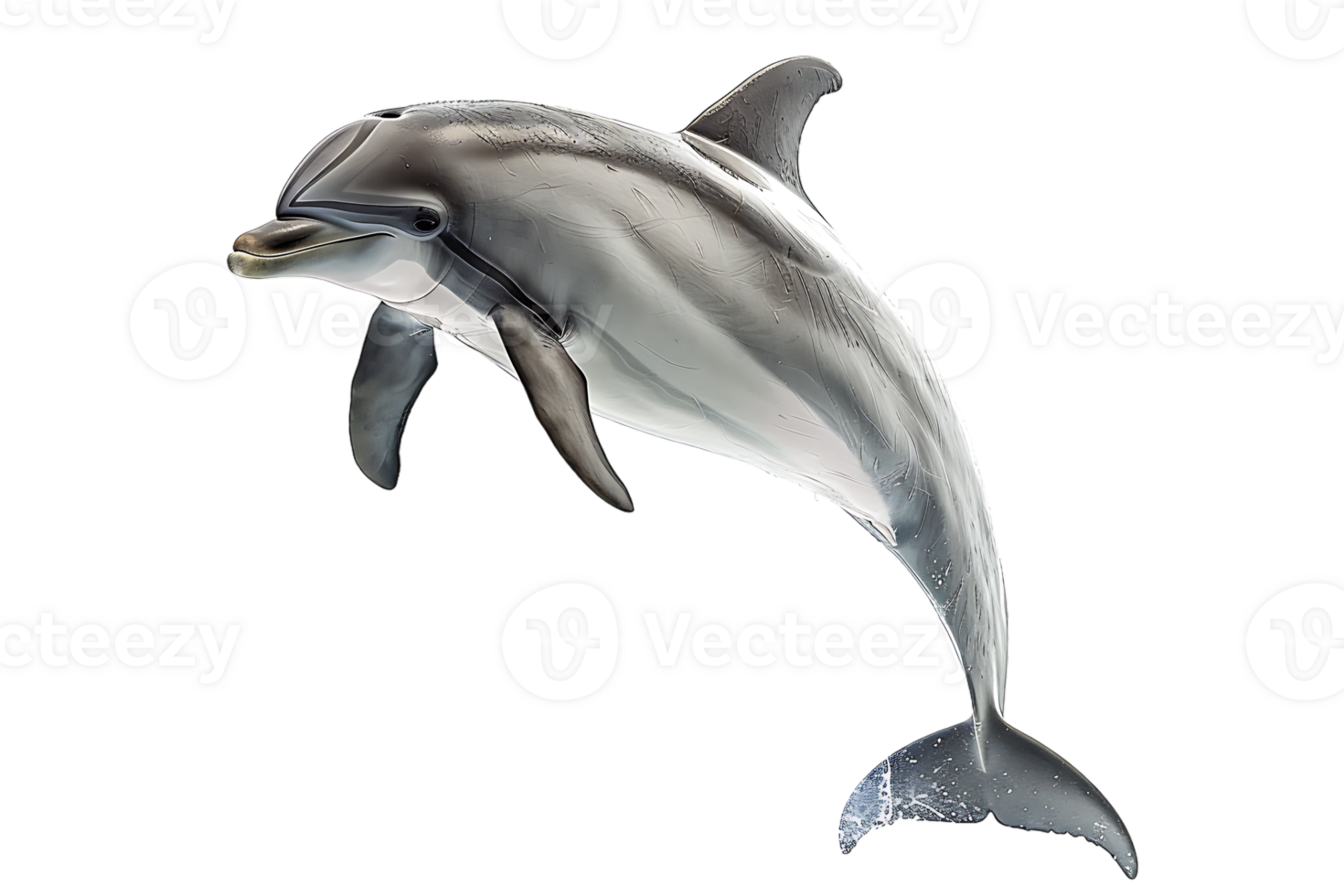 dolphin leaping out of the water, isolated against a transparent background png