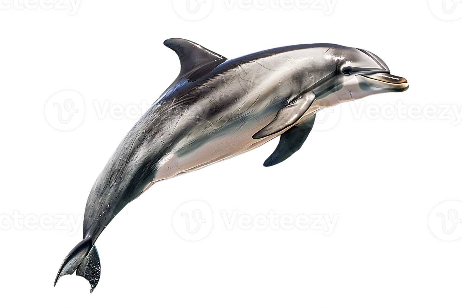 dolphin leaping out of the water, isolated against a transparent background png