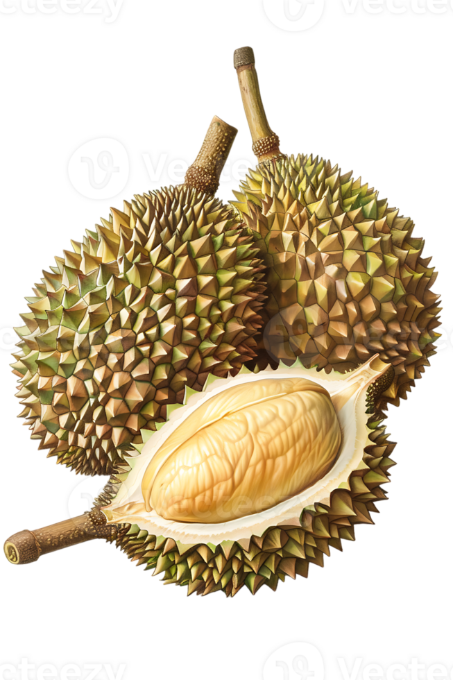 Durian fruit, isolated against a transparent background png