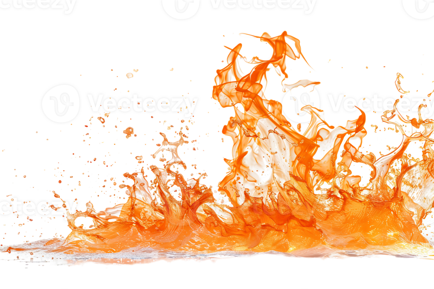 Fire splash spread, isolated against a transparent background png