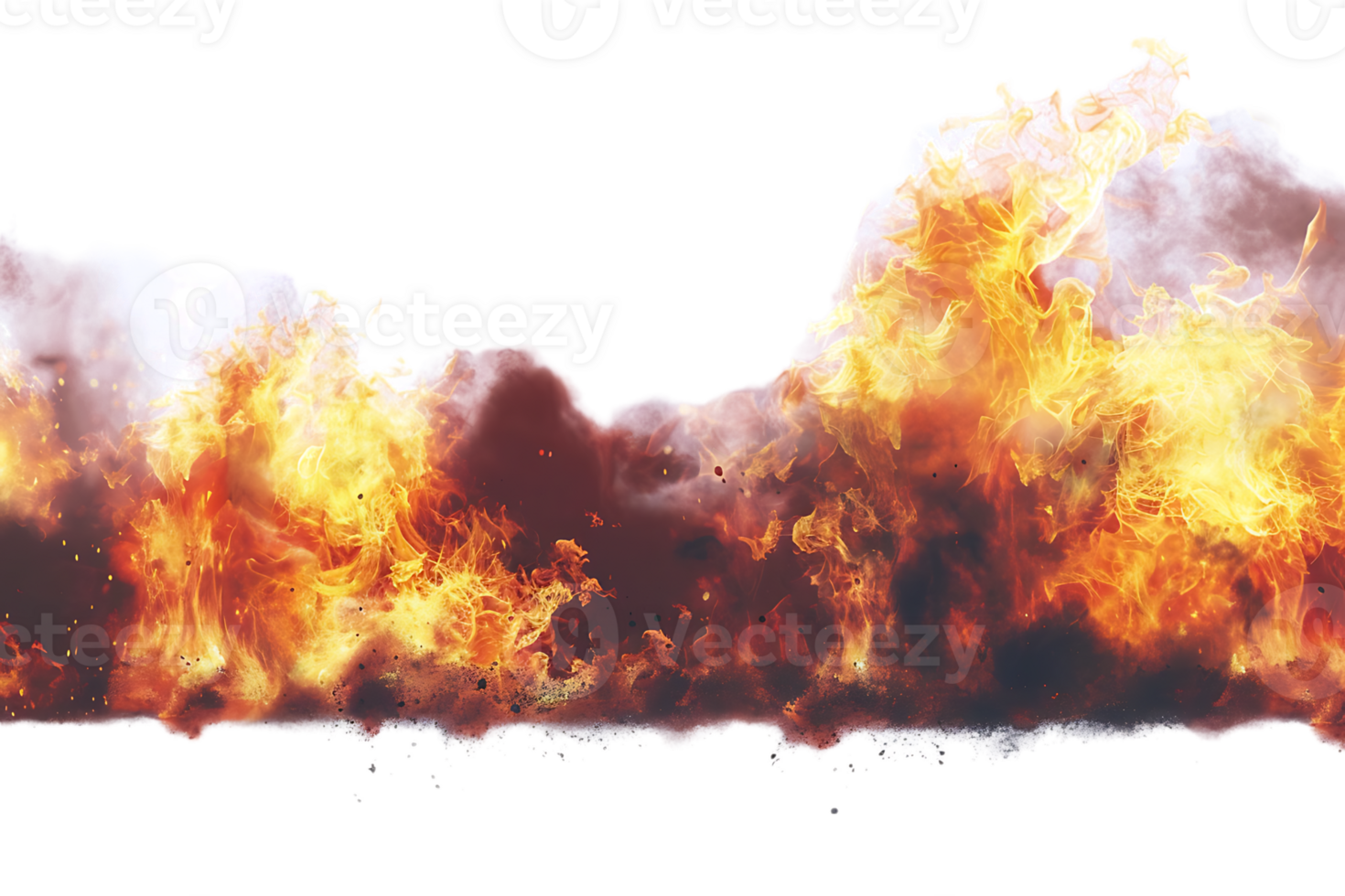 Fire horizon, isolated against a transparent background png