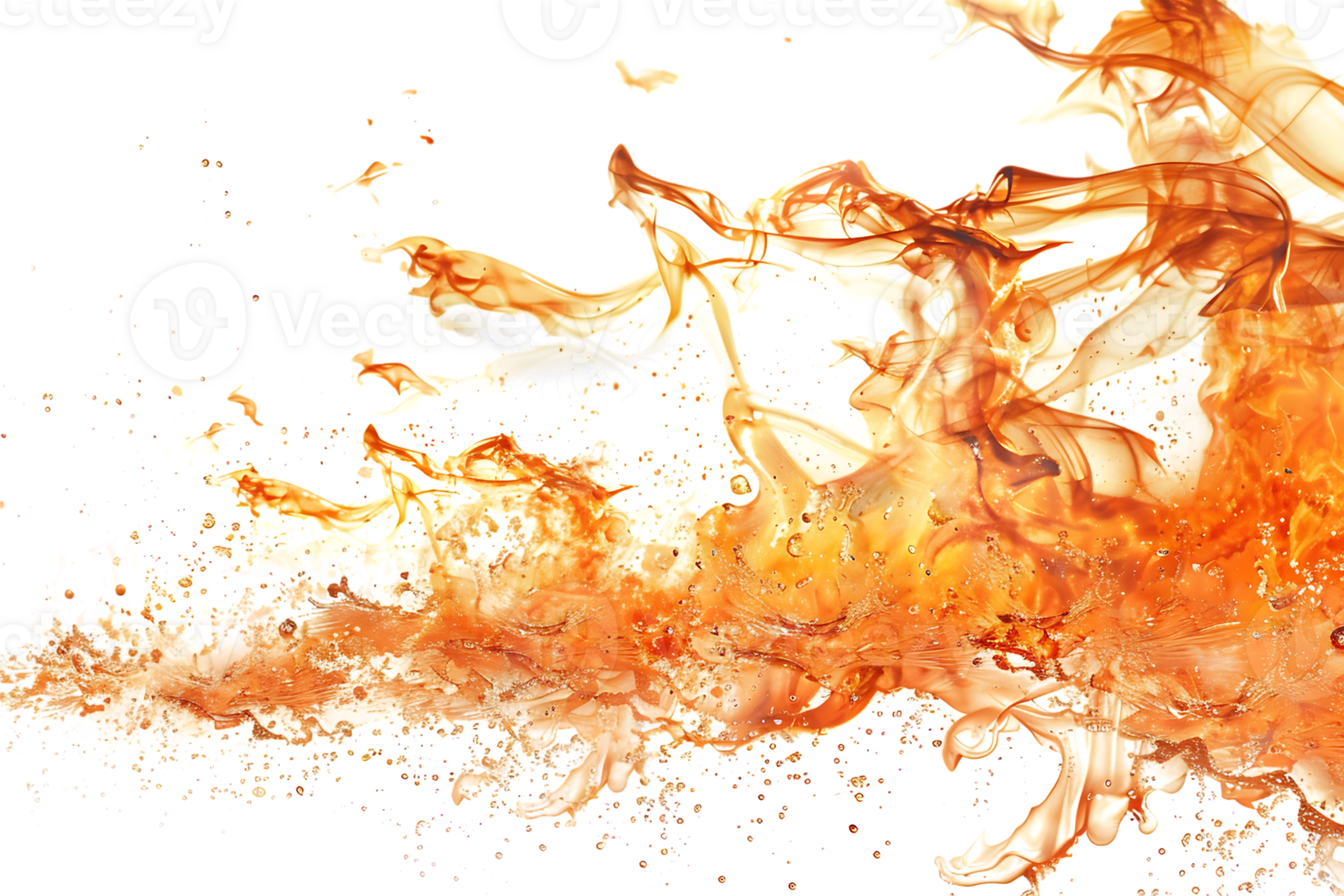 Fire splash spread, isolated against a transparent background png