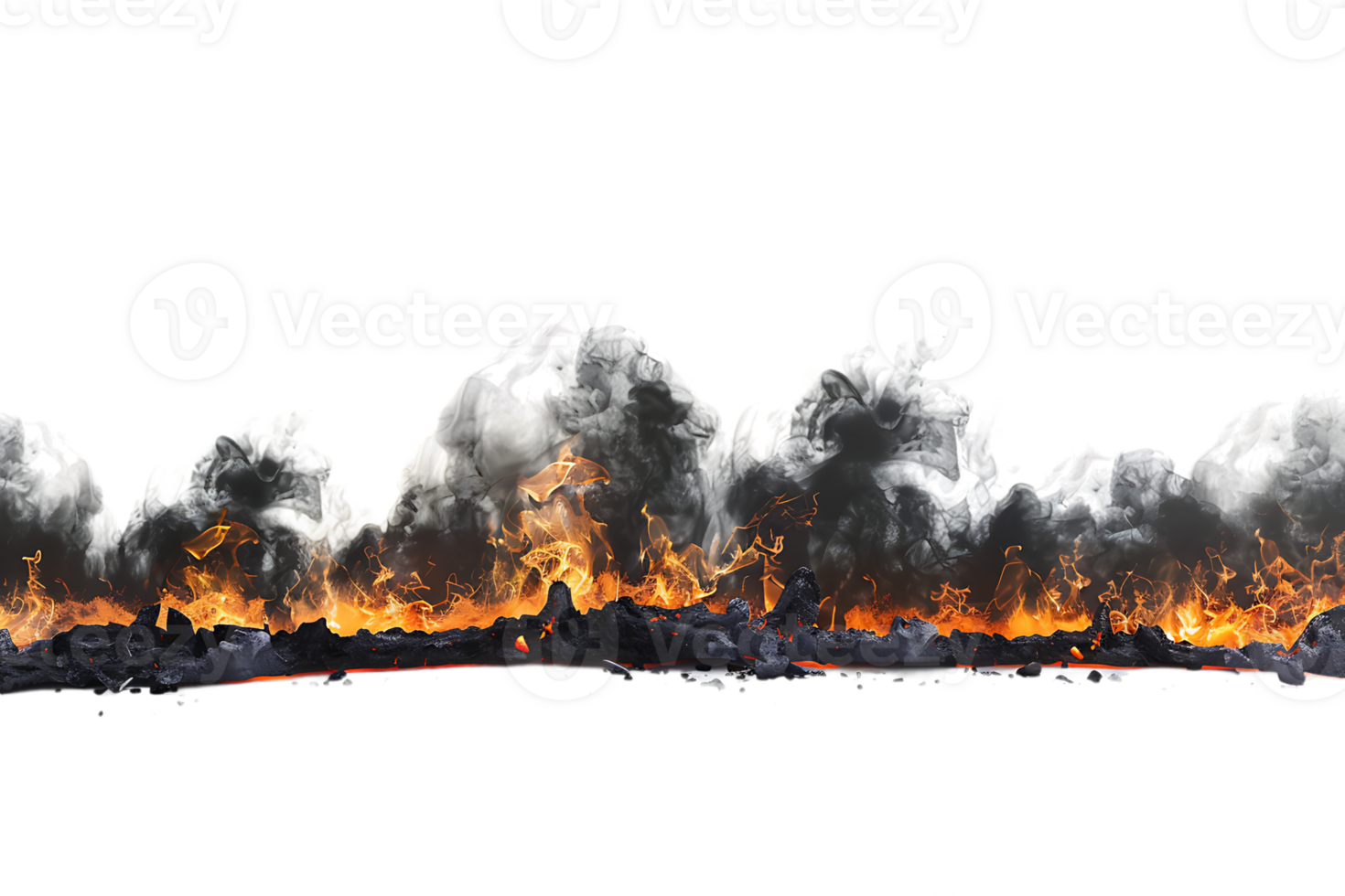 Fire horizon, isolated against a transparent background png