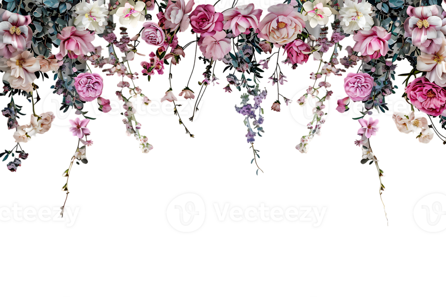 floral curtain isolated against a transparent background png