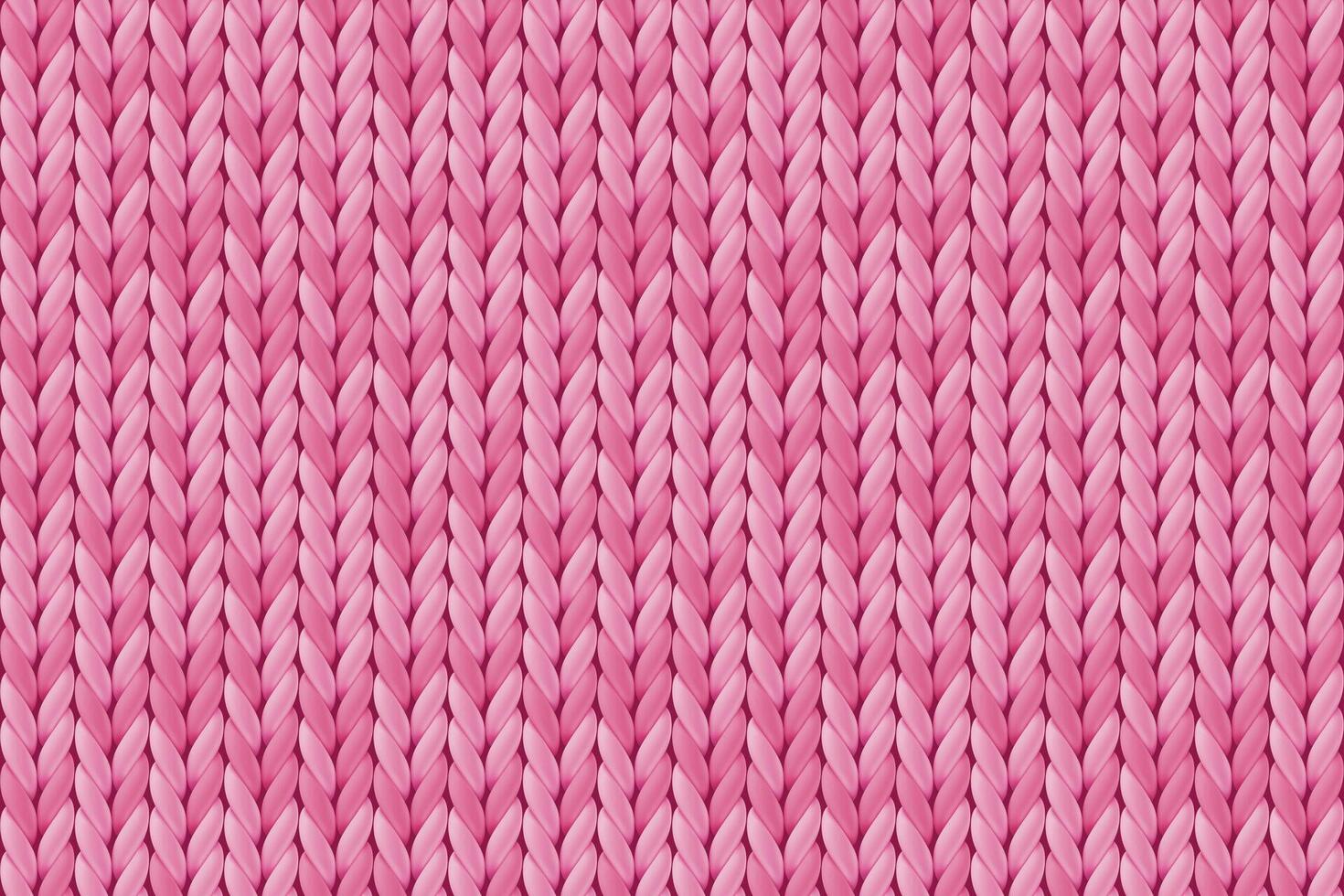 Texture of pink wool knit. Seamless knitted background. illustration of knitwear for background, wallpaper, wrapping paper, web page backdrop. Template for romantic valentine greeting card. vector