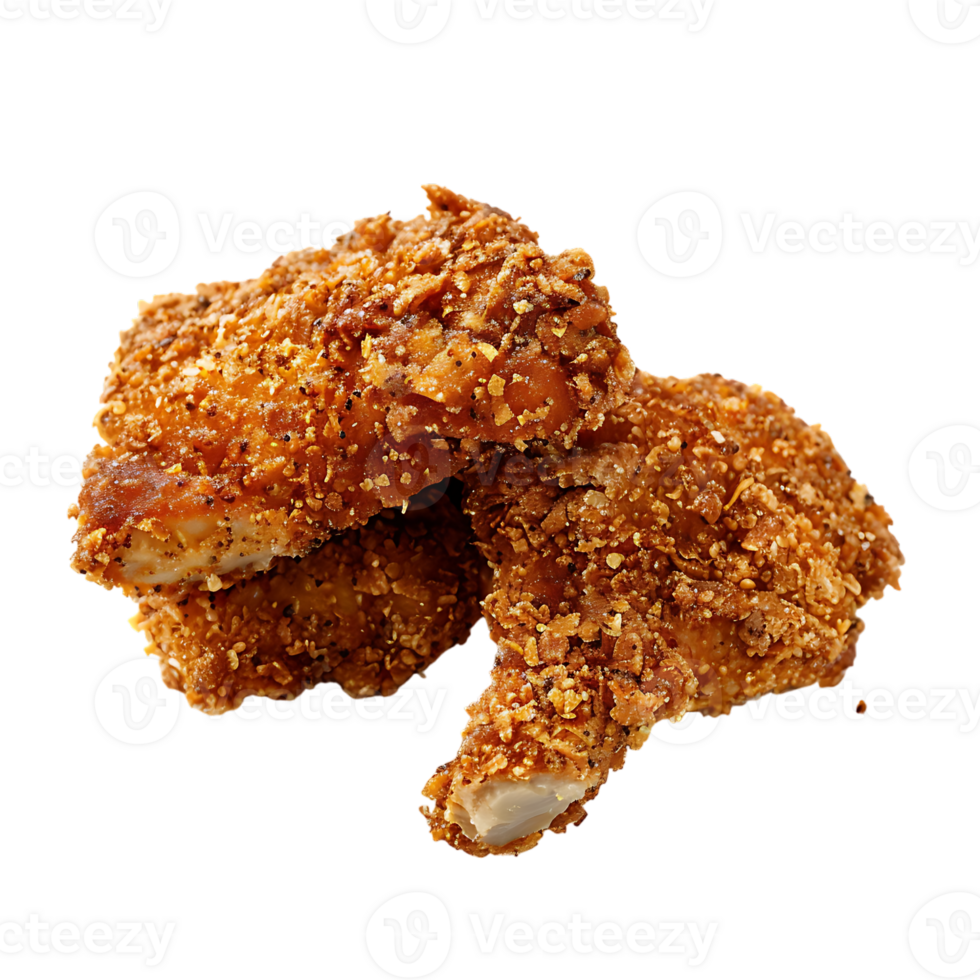 Fried crusted leg pieces, isolated against a transparent background png