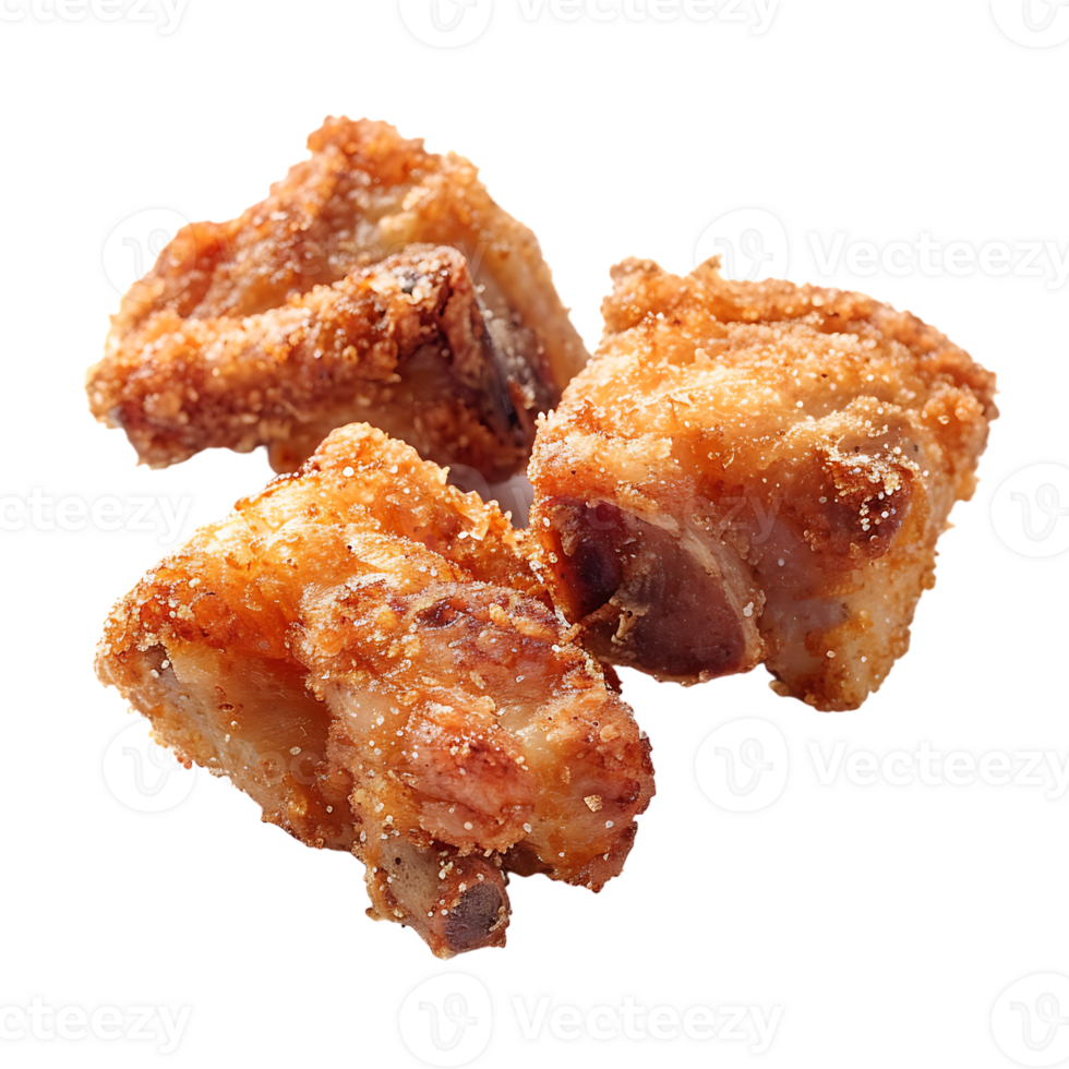 Fried crusted leg pieces, isolated against a transparent background png