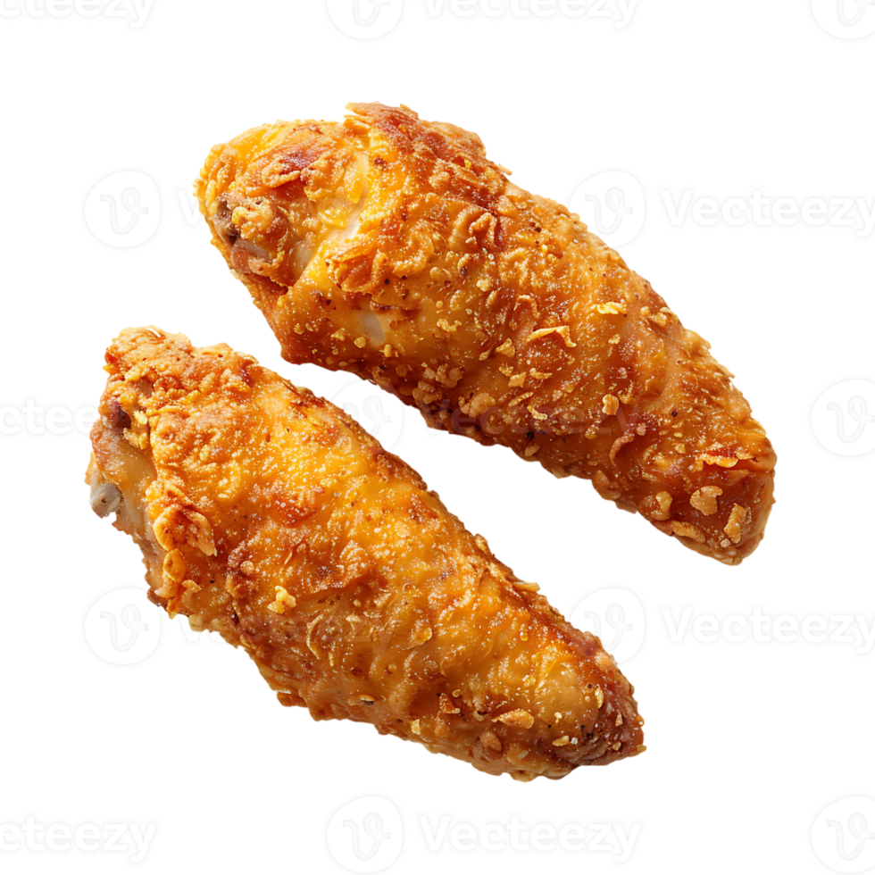 Fried crusted leg pieces, isolated against a transparent background png