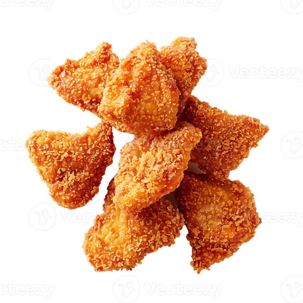 Fried crusted leg pieces, isolated against a transparent background png