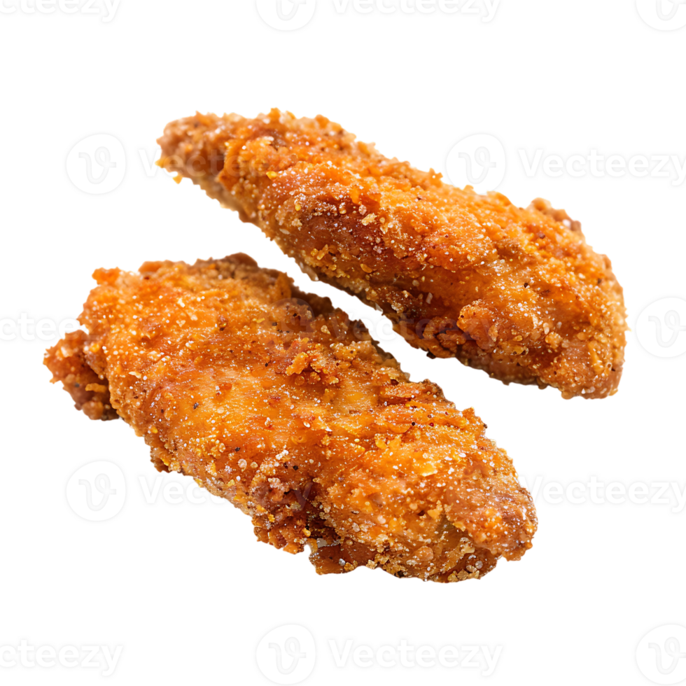 Fried crusted leg pieces, isolated against a transparent background png