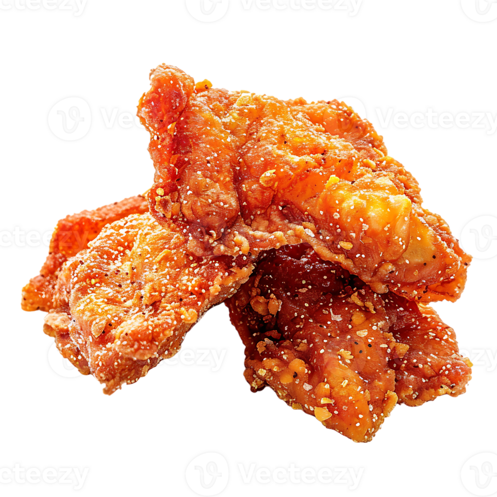 Fried crusted leg pieces, isolated against a transparent background png