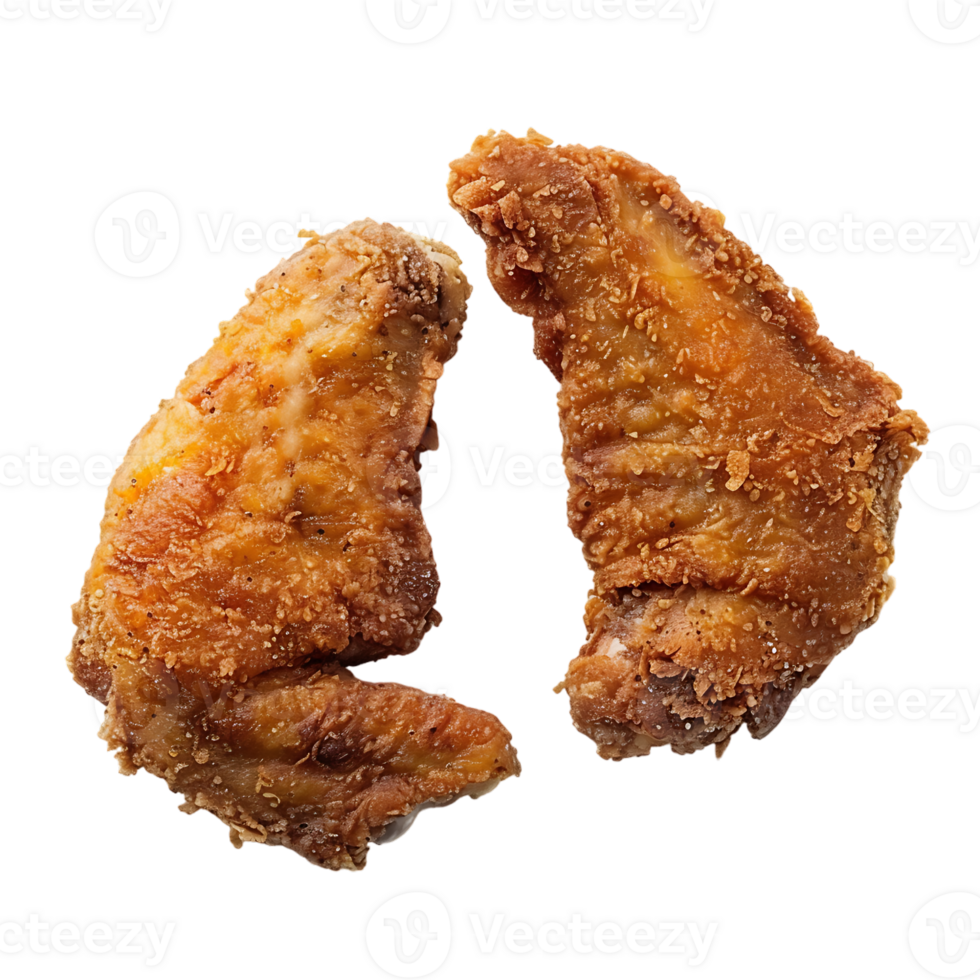 Fried crusted leg pieces, isolated against a transparent background png