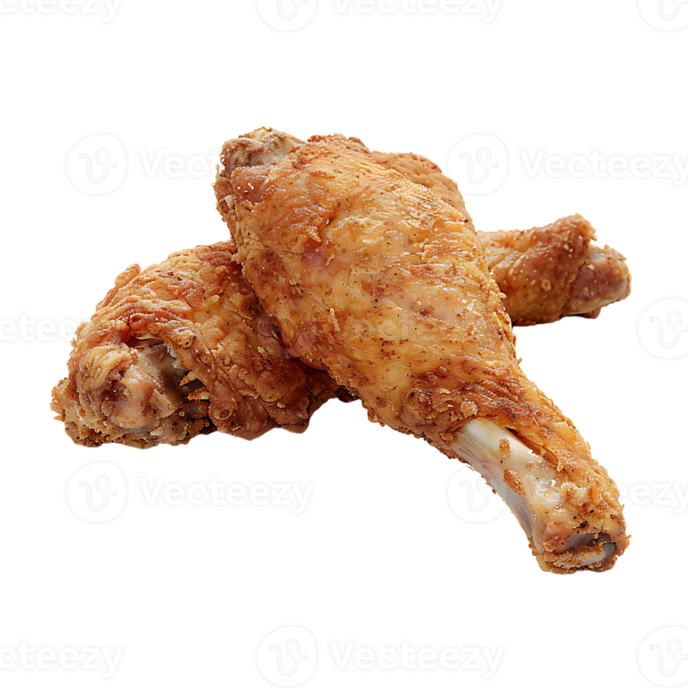 Fried crusted leg pieces, isolated against a transparent background png
