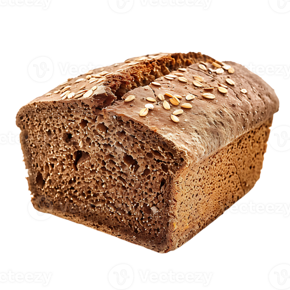 Freshly baked ancient grains bread, isolated against a transparent background png