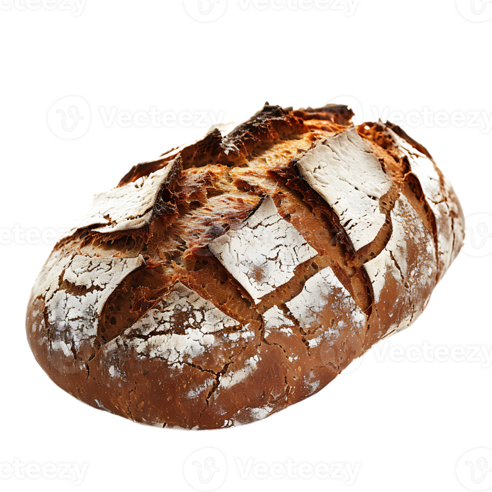 Freshly baked ancient grains bread, isolated against a transparent background png