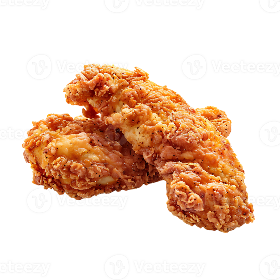 Fried crusted leg pieces, isolated against a transparent background png