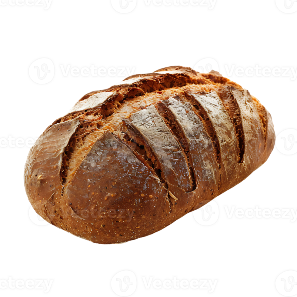 Freshly baked ancient grains bread, isolated against a transparent background png