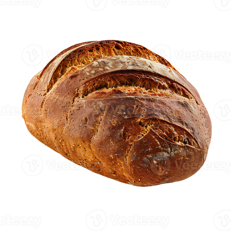 Freshly baked ancient grains bread, isolated against a transparent background png