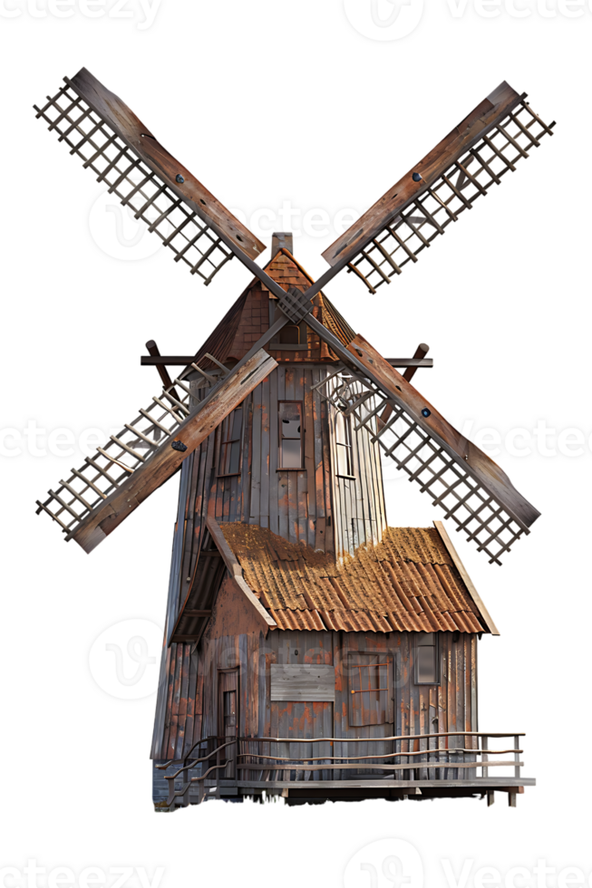 Windmill isolated against transparent background png