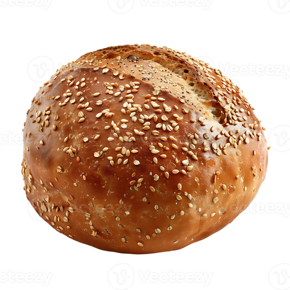 Freshly baked ancient grains bread, isolated against a transparent background png