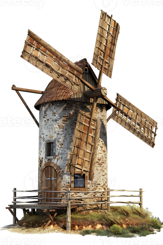 Windmill isolated against transparent background png