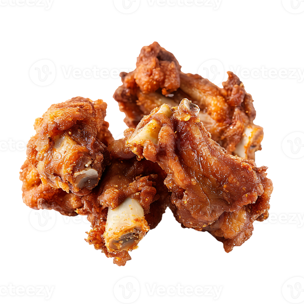 Fried crusted leg pieces, isolated against a transparent background png