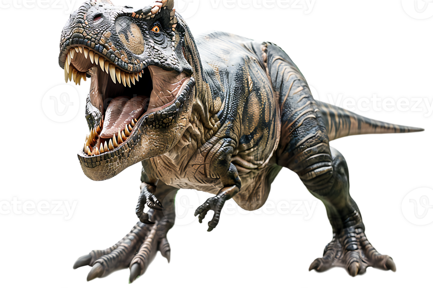 furious Tyrannosaurus Rex, standing alone against a transparent backdrop png