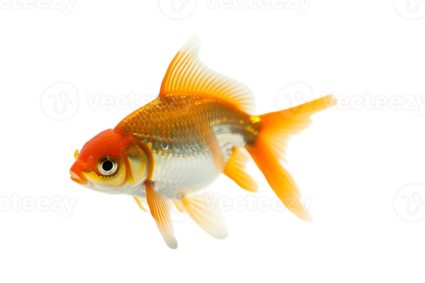 Goldfish, isolated against a transparent background png