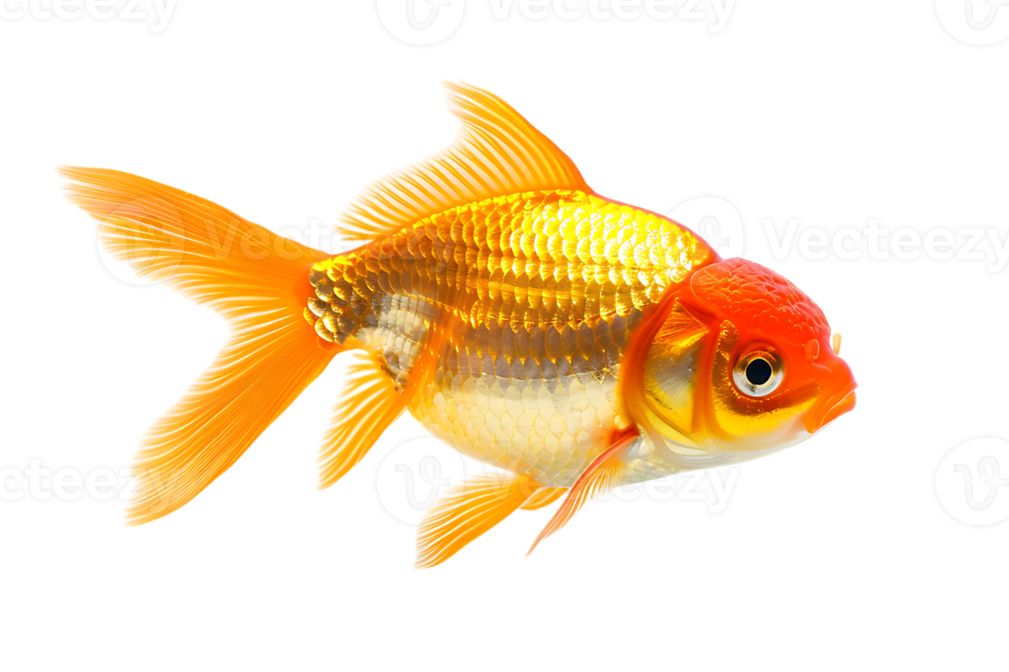 Goldfish, isolated against a transparent background png