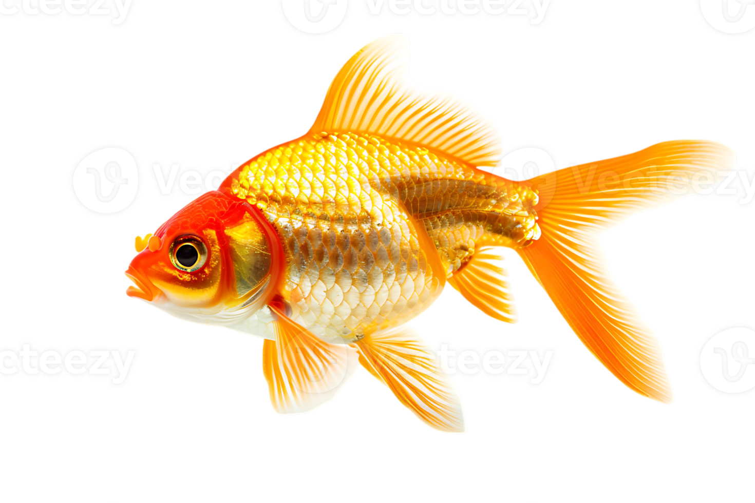 Goldfish, isolated against a transparent background png