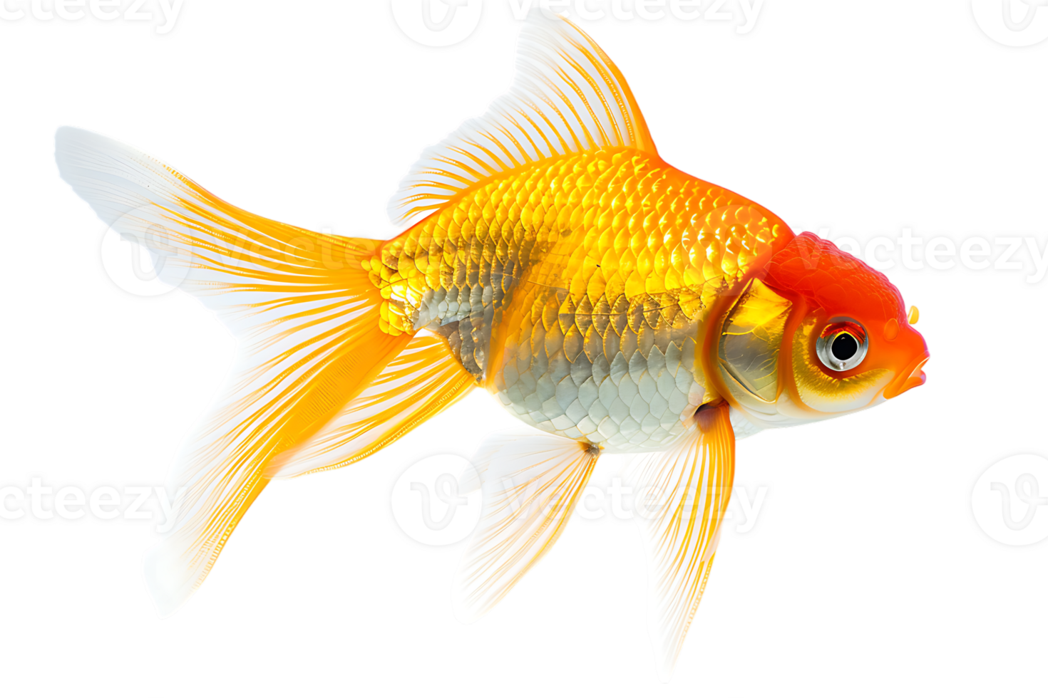 Goldfish, isolated against a transparent background png