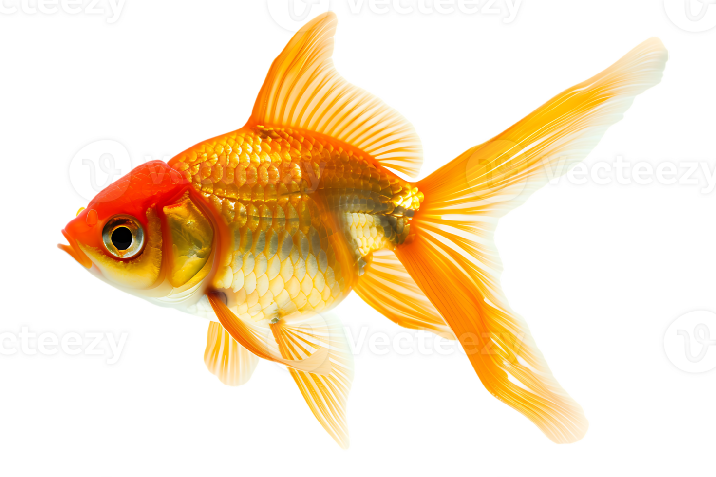 Goldfish, isolated against a transparent background png