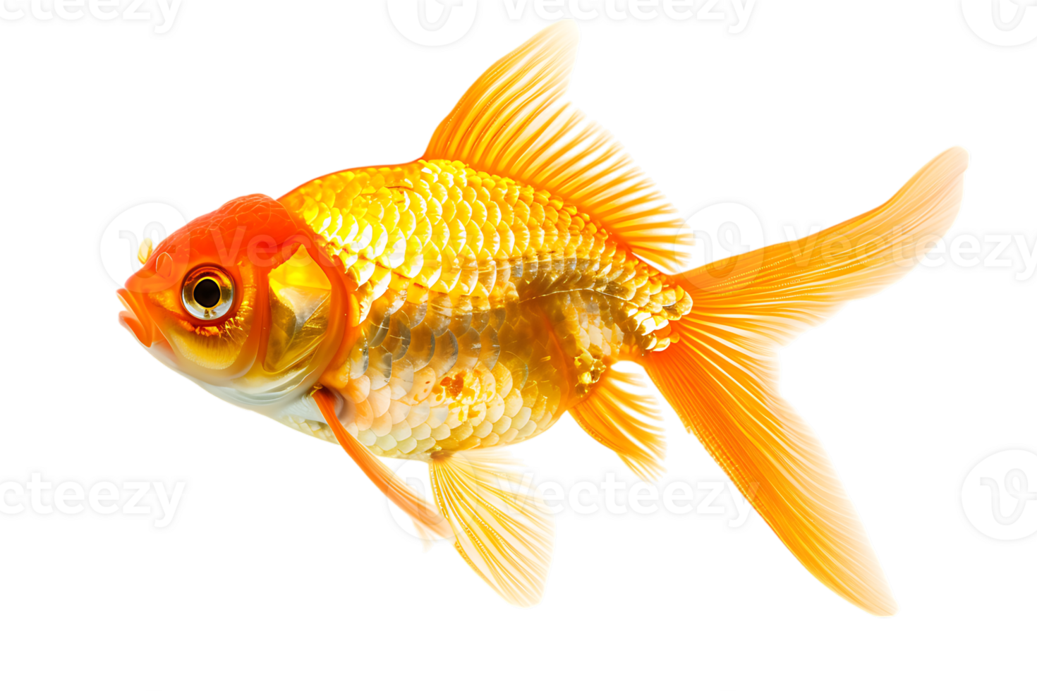 Goldfish, isolated against a transparent background png
