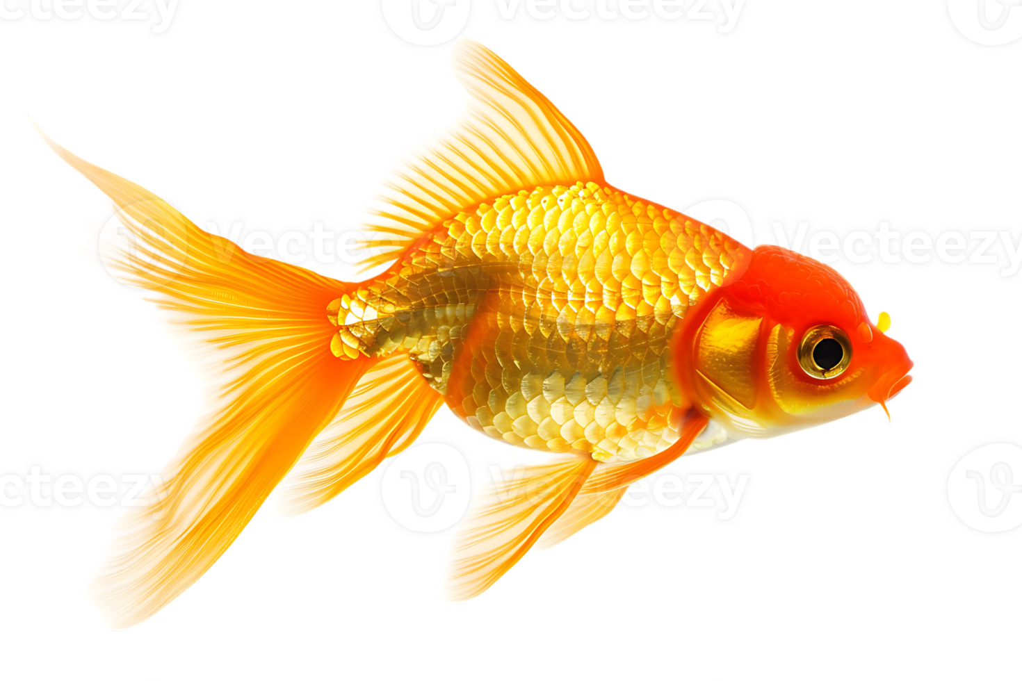 Goldfish, isolated against a transparent background png