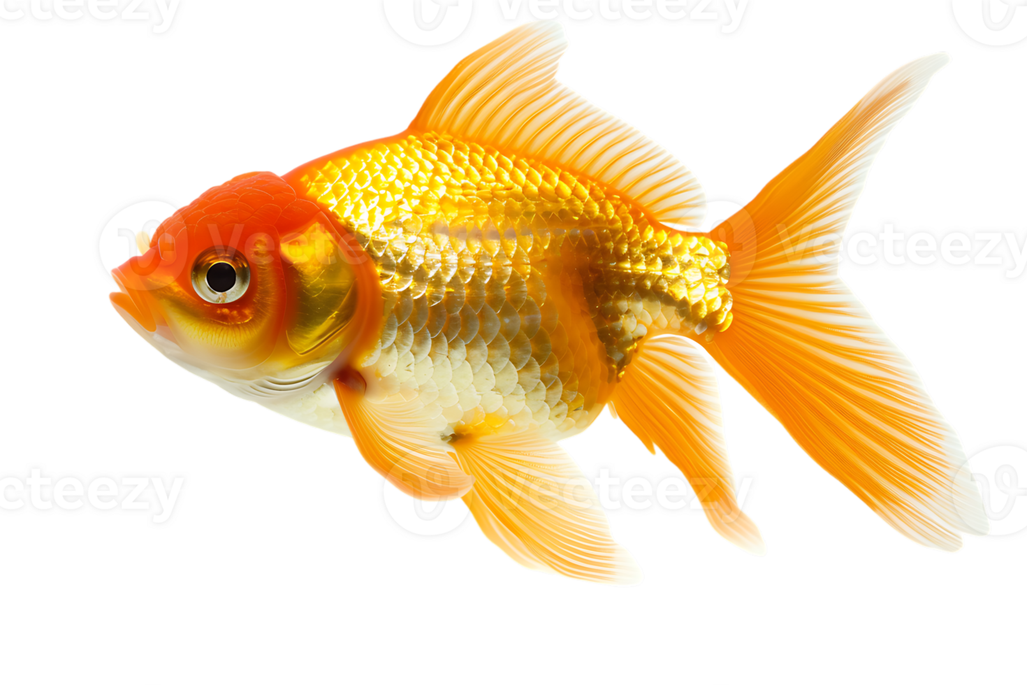 Goldfish, isolated against a transparent background png