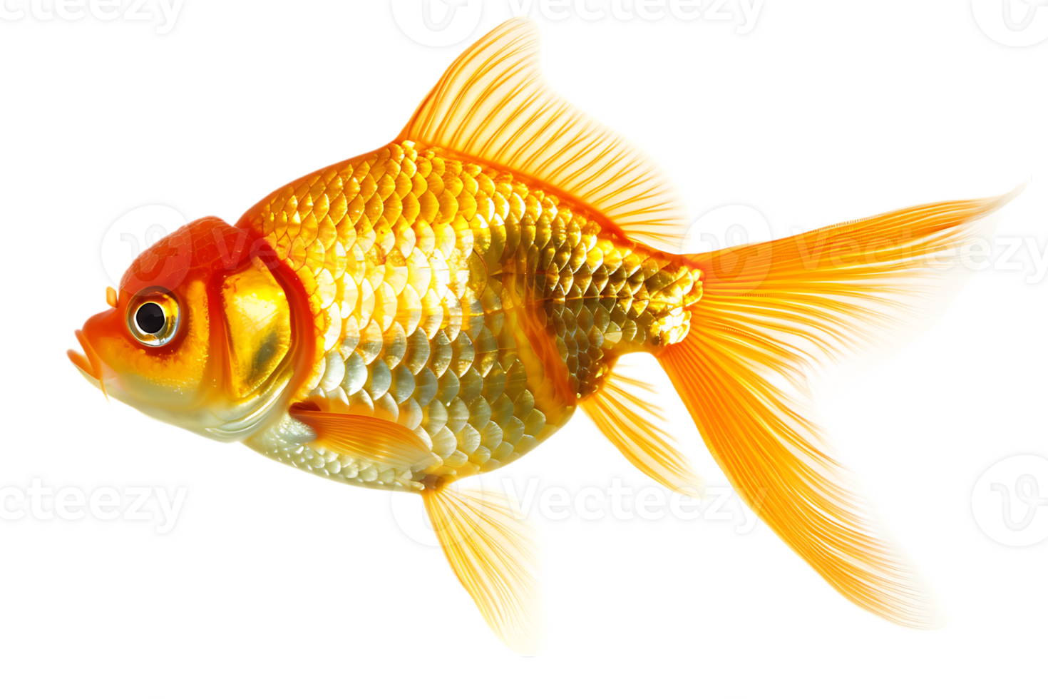 Goldfish, isolated against a transparent background png