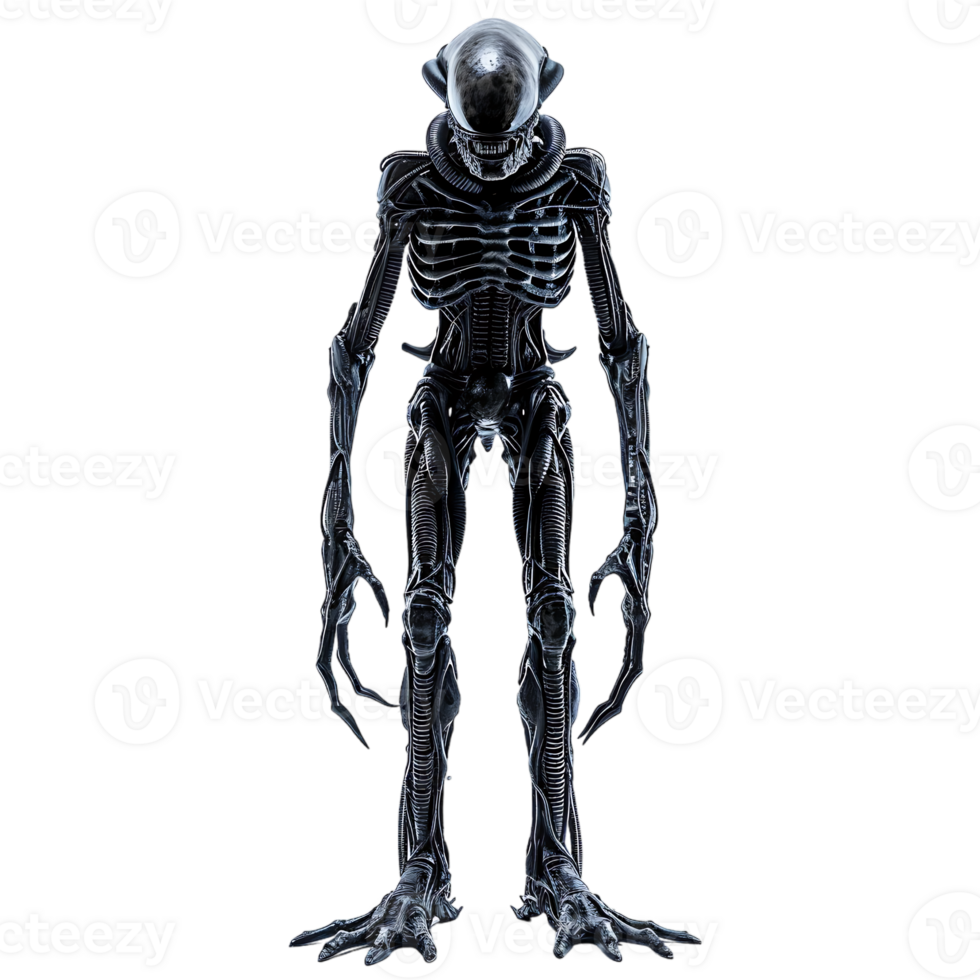 Grey alien, isolated against a transparent background png