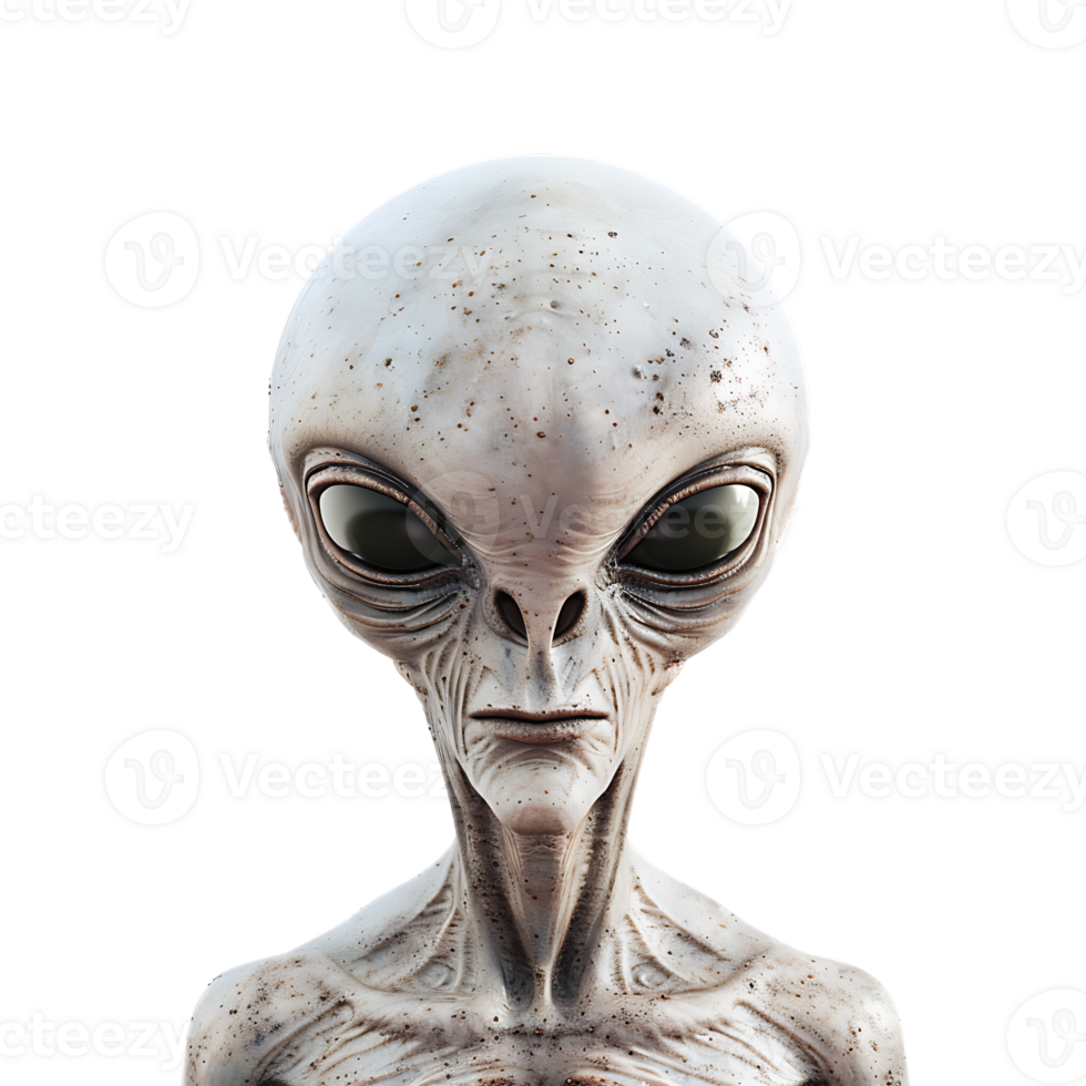 Grey alien, isolated against a transparent background png
