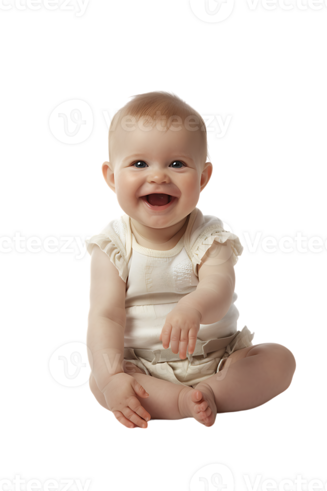Happy baby, isolated against a transparent background png
