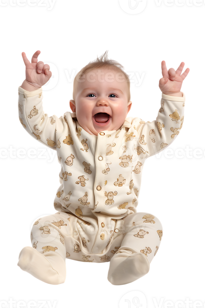 Happy baby, isolated against a transparent background png