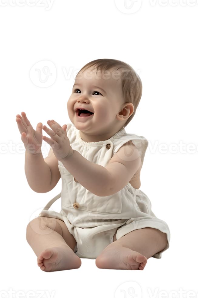 Happy baby, isolated against a transparent background png
