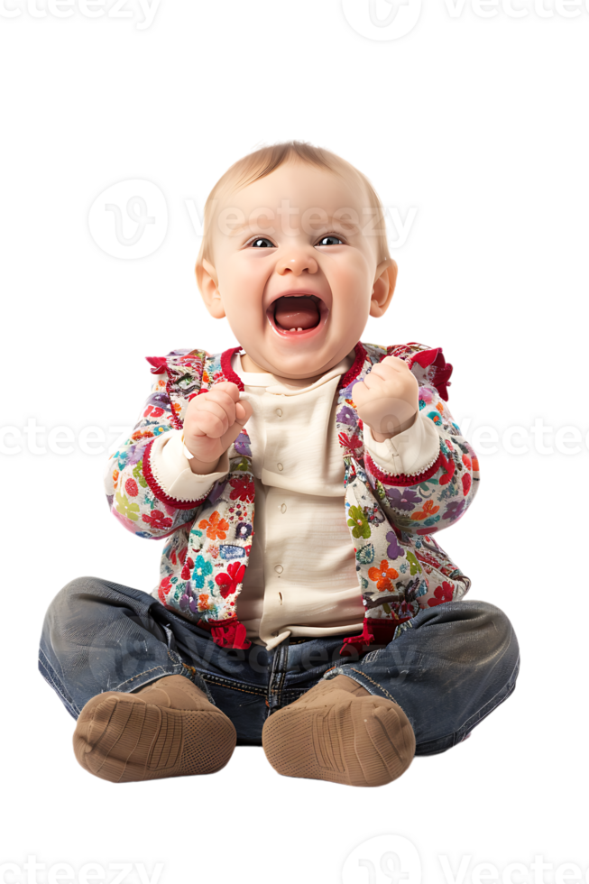 Happy baby, isolated against a transparent background png