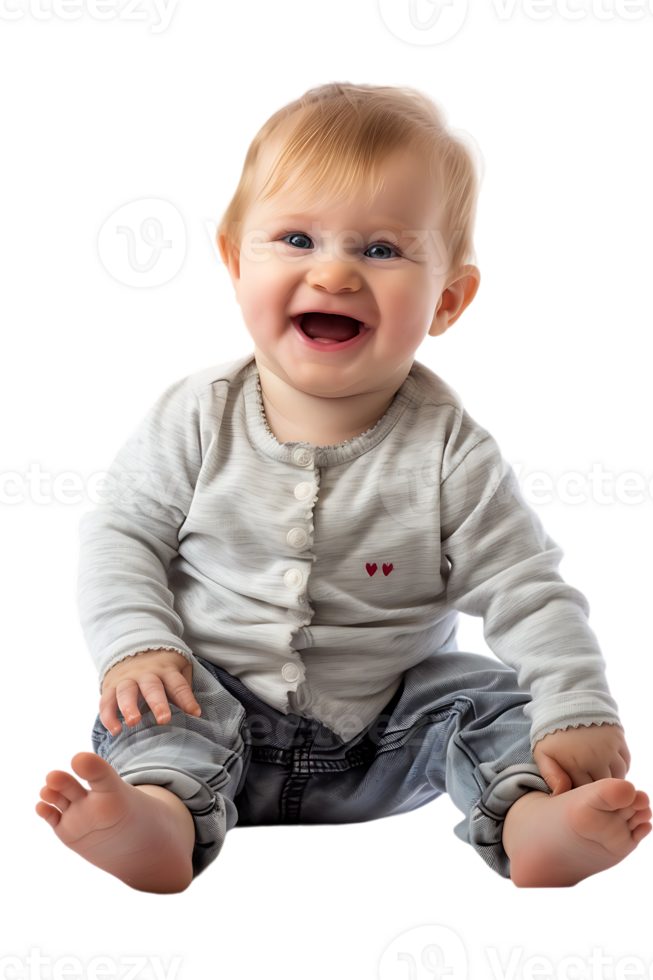 Happy baby, isolated against a transparent background png