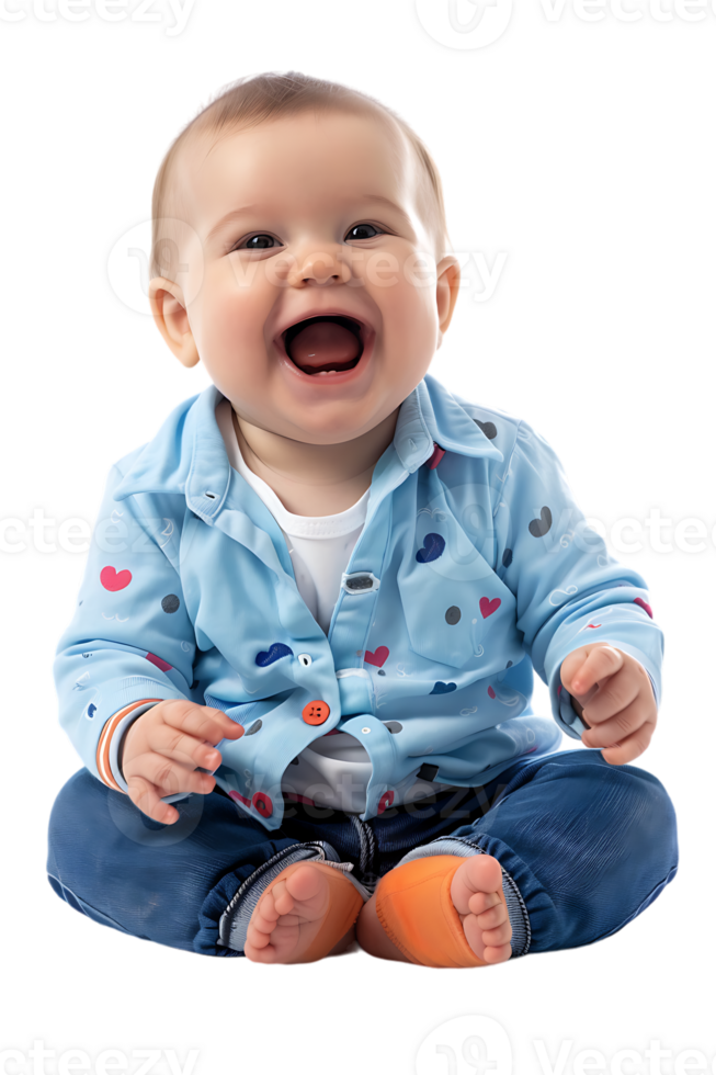 Happy baby, isolated against a transparent background png